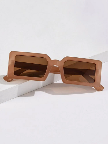 Framed Sqaure Sunglasses- Brown