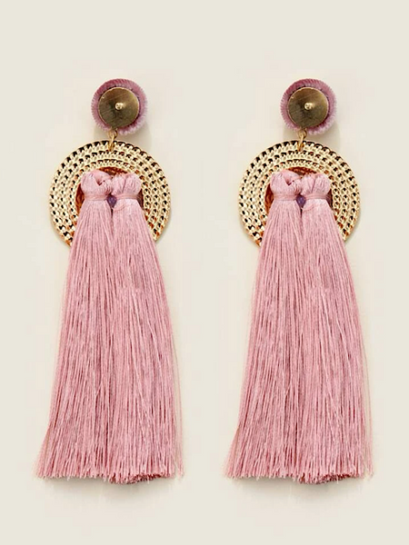 Let’s Brunch Tassel Drop Earring- Pink