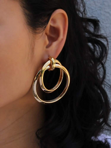 Show Stopper Large Swirl Earring- Gold