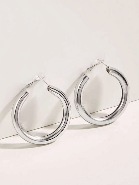 Kristen Simple Hoop- Silver - bynlonline