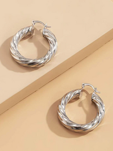 Keyla Hoop Earring- Silver - bynlonline