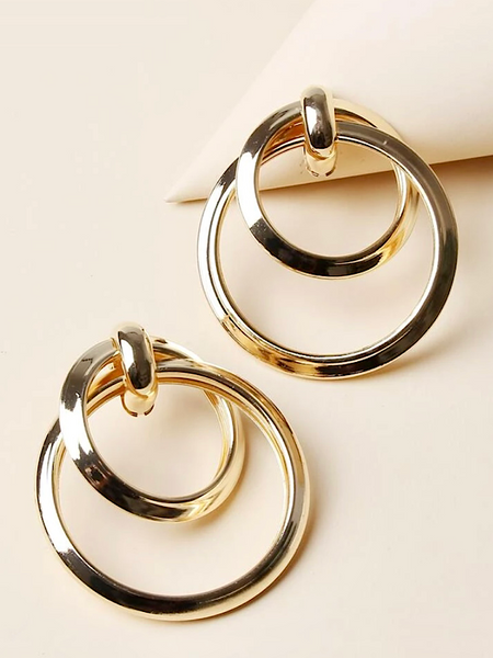 Show Stopper Large Swirl Earring- Gold - bynlonline