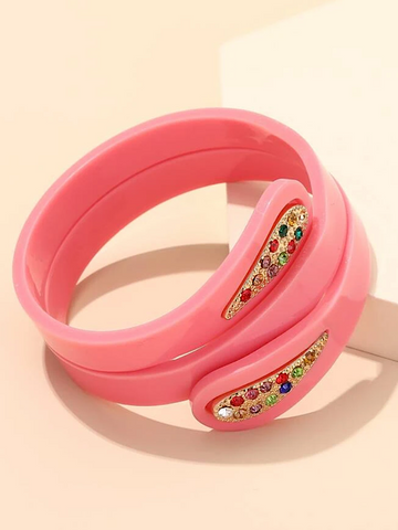 Jasmine Resin Bangle- Pink - bynlonline