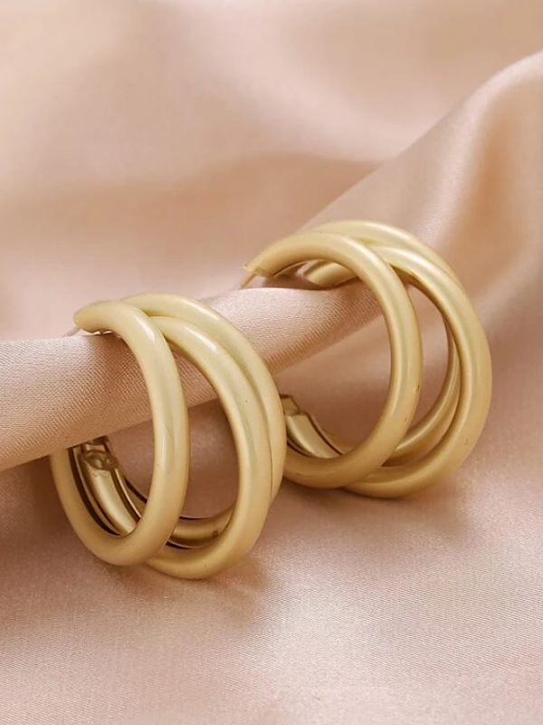 Matte Layered Hoop Earring - bynlonline