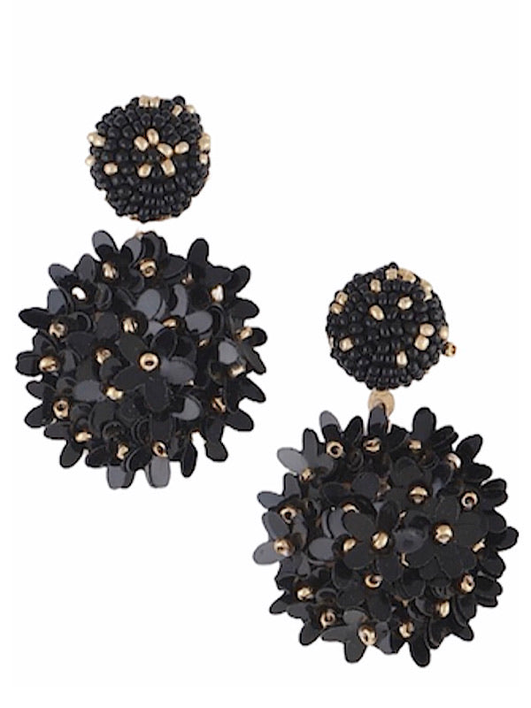 Daisy Earring- Black - bynlonline