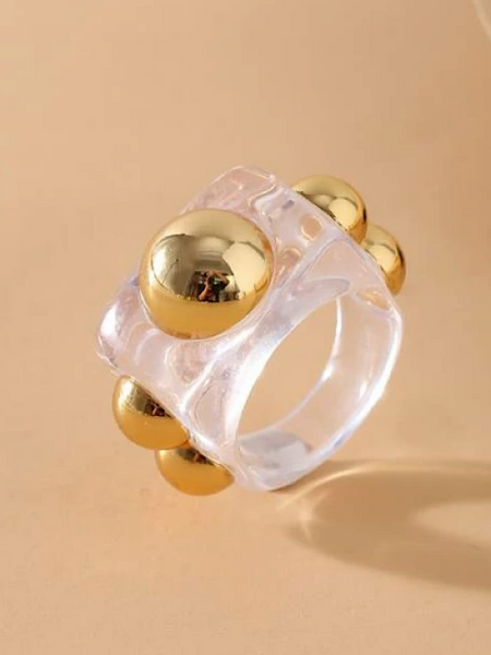 Ice Cube Clear Ring - bynlonline