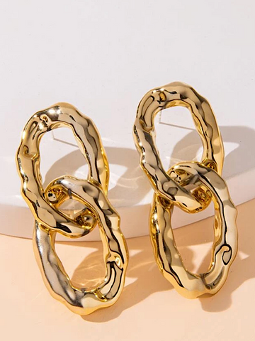 Done Deal Ring Drop Earring- Gold - bynlonline