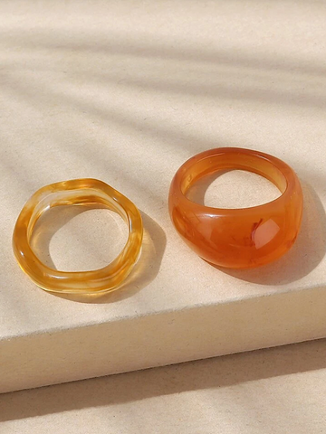 Sunset 2pc Ring Set- Orange - bynlonline