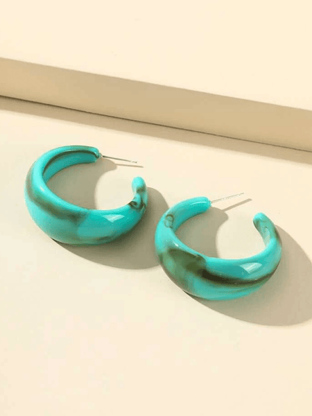 Ashanti Hoop Earring- Blue - bynlonline