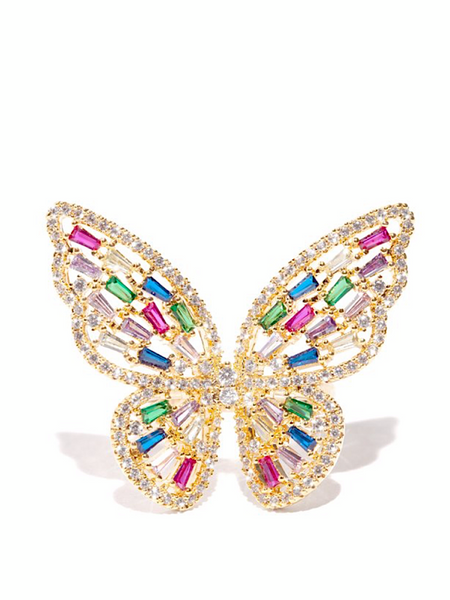 Butterfly Ring- Gold Multi - bynlonline