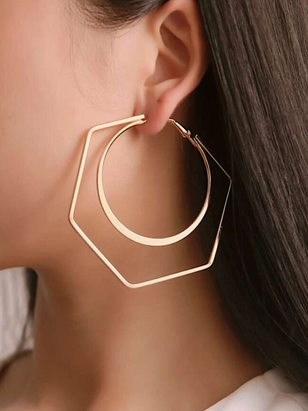 Sandra Large Hoop Earring- Gold - bynlonline