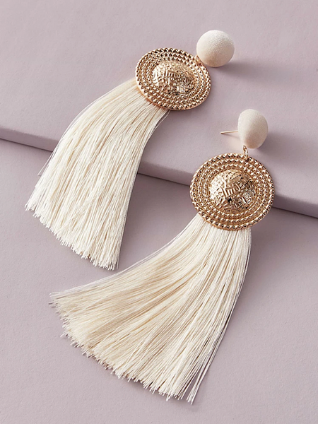 Let’s Brunch Tassel Drop Earring- Ivory - bynlonline