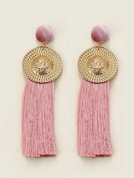 Let’s Brunch Tassel Drop Earring- Pink