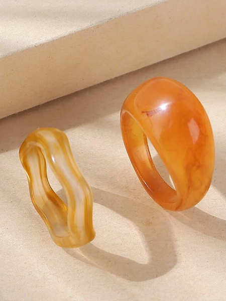 Sunset 2pc Ring Set- Orange - bynlonline