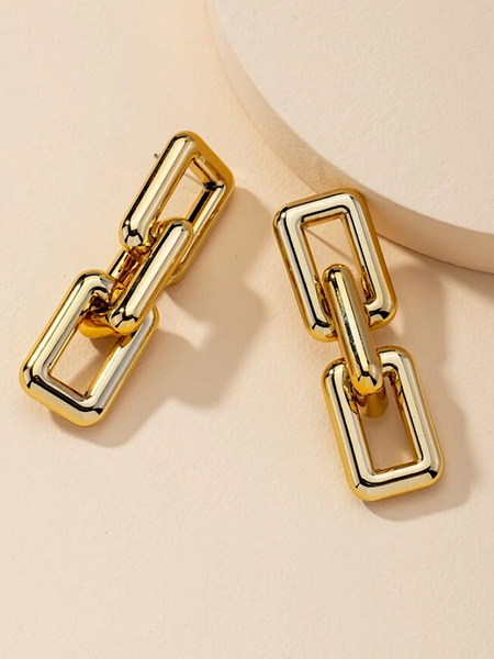 Link Drop Earring- Gold - bynlonline