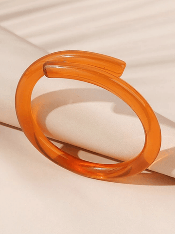 1pc Swirl Resin Bangle- Orange - bynlonline