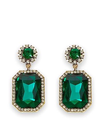 Vintage Gem Earring- Green