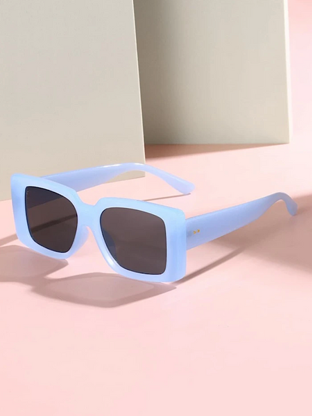 Framed Sqaure Sunglasses- Blue - bynlonline