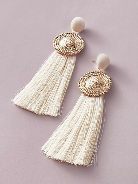 Let’s Brunch Tassel Drop Earring- Ivory - bynlonline