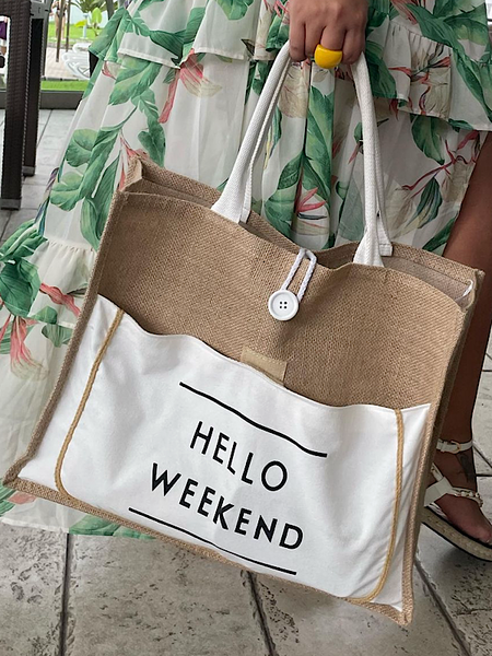 Hello Weekend Bag- White