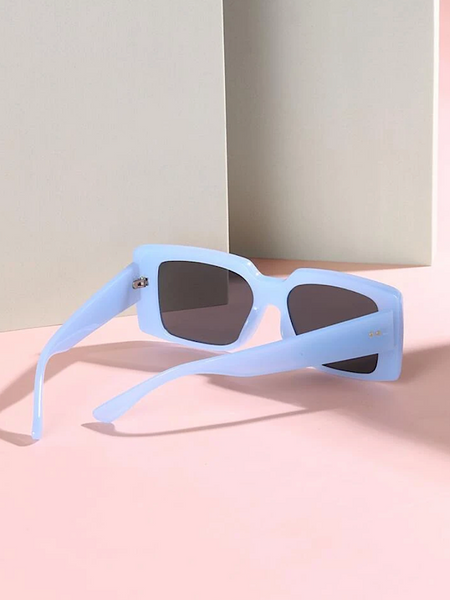 Framed Sqaure Sunglasses- Blue - bynlonline