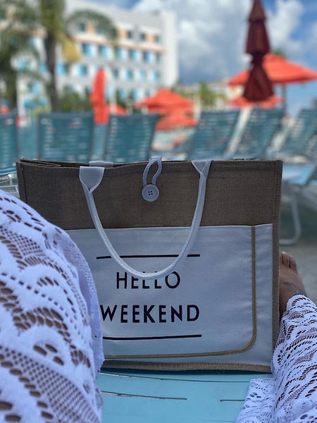 Hello Weekend Bag- White