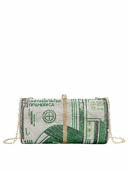 Bankroll Rhinestone Clutch Bag - bynlonline