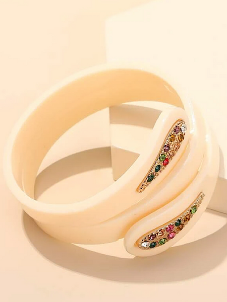 Jasmine Resin Bangle- Beige - bynlonline