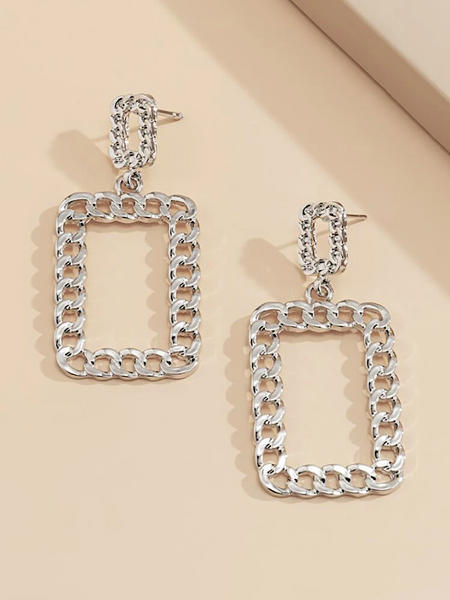 Farrah Square Earring- Silver - bynlonline