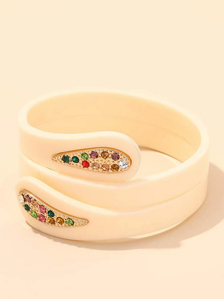 Jasmine Resin Bangle- Beige - bynlonline