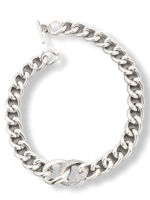 Thick Link Necklace- Silver - bynlonline