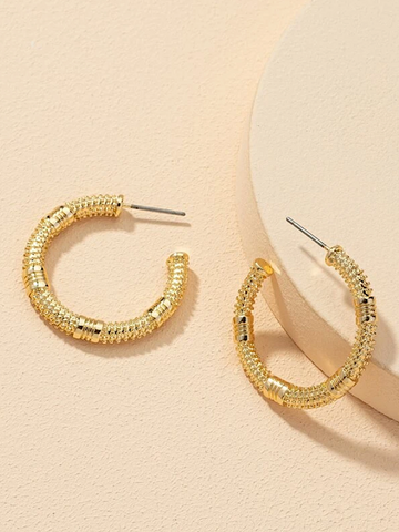 Tish Open Hoop Earring- Gold - bynlonline